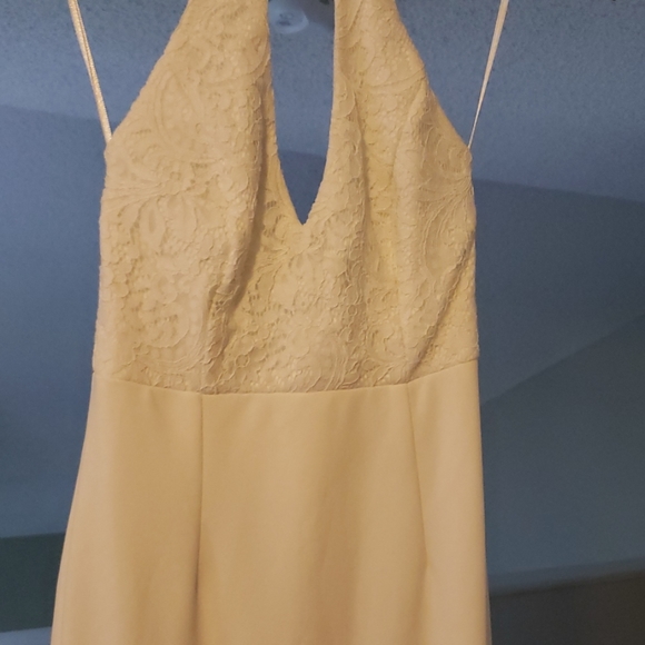 Ivory Lulus Halter Dress - Picture 3 of 3